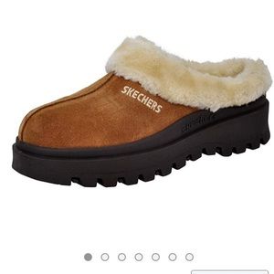 Skechers Faux Fur Clog Slip Ons